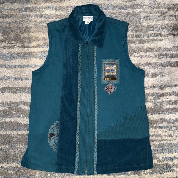 Nancy Bolen For City Girl Jackets & Blazers - Nancy Bolen City Girl Vest Green Women's Size Large A0005